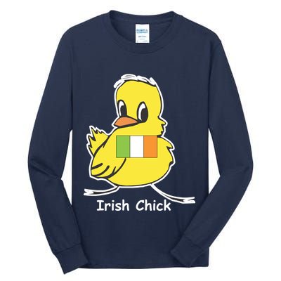 Irish Chick Cute Chicken With Flag Tall Long Sleeve T-Shirt