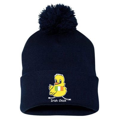 Irish Chick Cute Chicken With Flag Pom Pom 12in Knit Beanie