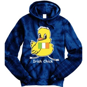 Irish Chick Cute Chicken With Flag Tie Dye Hoodie