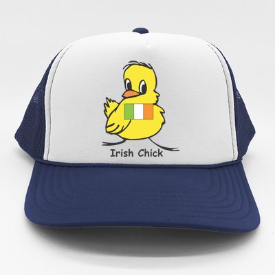 Irish Chick Cute Chicken With Flag Trucker Hat