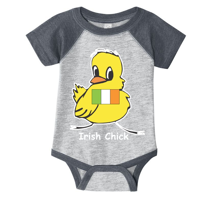 Irish Chick Cute Chicken With Flag Infant Baby Jersey Bodysuit