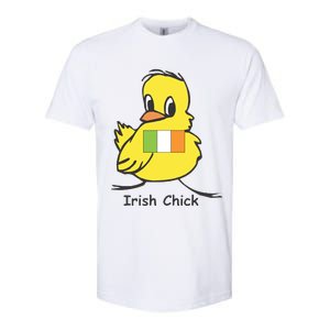 Irish Chick Cute Chicken With Flag Softstyle CVC T-Shirt