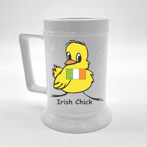 Irish Chick Cute Chicken With Flag Beer Stein