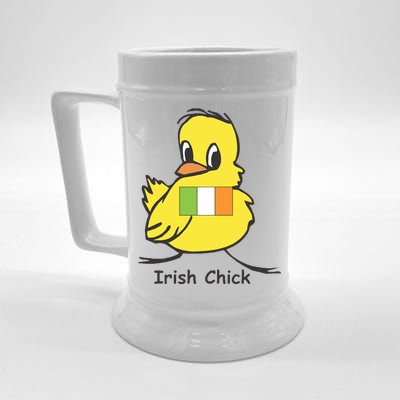 Irish Chick Cute Chicken With Flag Beer Stein