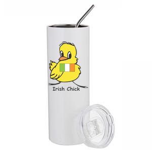 Irish Chick Cute Chicken With Flag Stainless Steel Tumbler