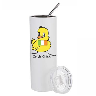 Irish Chick Cute Chicken With Flag Stainless Steel Tumbler