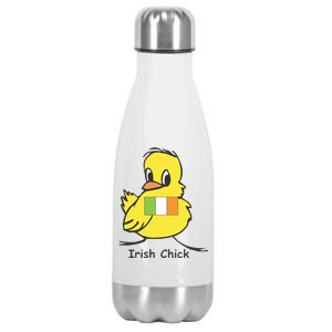 Irish Chick Cute Chicken With Flag Stainless Steel Insulated Water Bottle