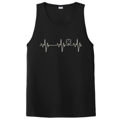 Irish Clover Heartbeat Funny St. Patrick's Day PosiCharge Competitor Tank