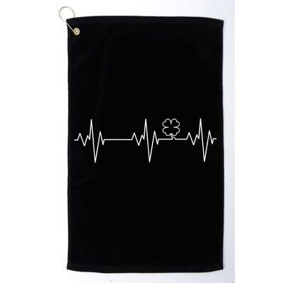 Irish Clover Heartbeat Funny St. Patrick's Day Golf Towel