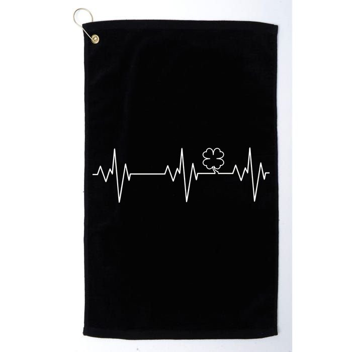 Irish Clover Heartbeat Funny St. Patrick's Day Golf Towel