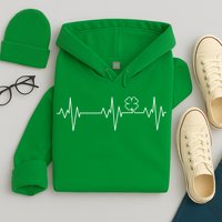 Irish Clover Heartbeat Funny St. Patrick's Day Hoodie
