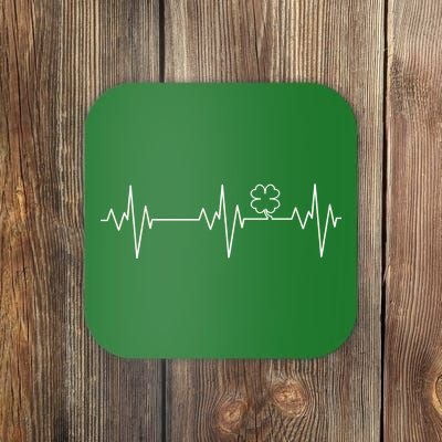 Irish Clover Heartbeat Funny St. Patrick's Day Coaster