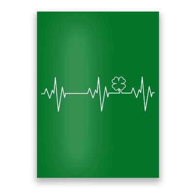 Irish Clover Heartbeat Funny St. Patrick's Day Poster