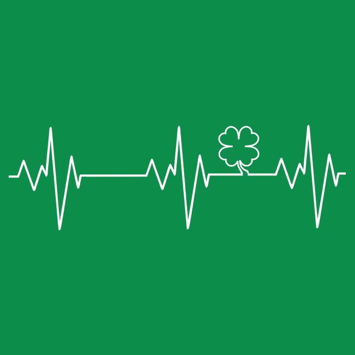 Irish Clover Heartbeat Funny St. Patrick's Day Premium T-Shirt