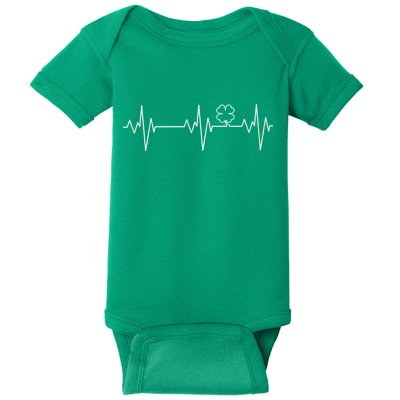 Irish Clover Heartbeat Funny St. Patrick's Day Baby Bodysuit