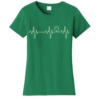 Irish Clover Heartbeat Funny St. Patrick's Day Women's T-Shirt