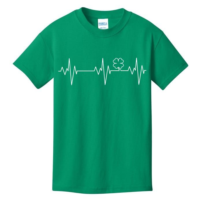 Irish Clover Heartbeat Funny St. Patrick's Day Kids T-Shirt