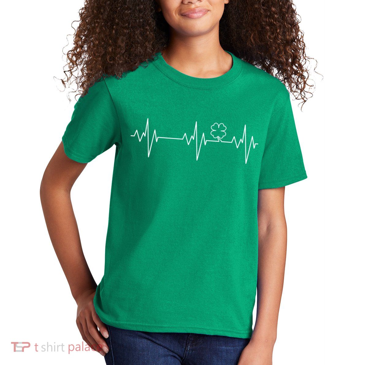 Irish Clover Heartbeat Funny St. Patrick's Day Kids T-Shirt
