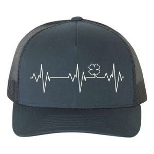 Irish Clover Heartbeat Funny St. Patrick's Day Yupoong Adult 5-Panel Trucker Hat