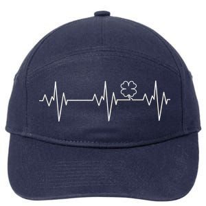 Irish Clover Heartbeat Funny St. Patrick's Day 7-Panel Snapback Hat