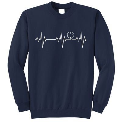 Irish Clover Heartbeat Funny St. Patrick's Day Tall Sweatshirt