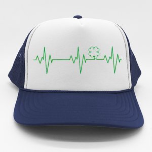 Irish Clover Heartbeat Funny St. Patrick's Day Trucker Hat