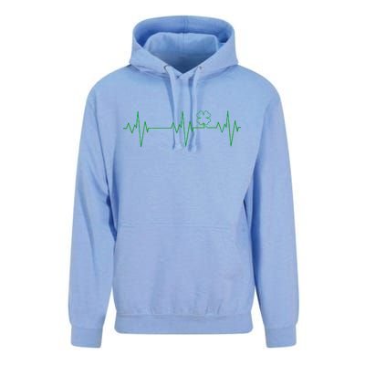 Irish Clover Heartbeat Funny St. Patrick's Day Unisex Surf Hoodie