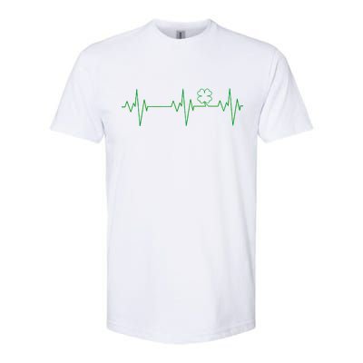 Irish Clover Heartbeat Funny St. Patrick's Day Softstyle CVC T-Shirt