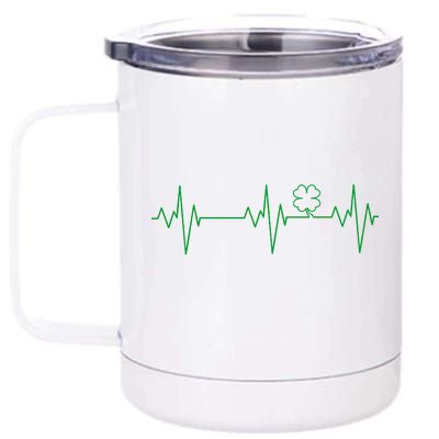 Irish Clover Heartbeat Funny St. Patrick's Day 12 oz Stainless Steel Tumbler Cup