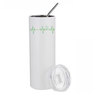 Irish Clover Heartbeat Funny St. Patrick's Day Stainless Steel Tumbler