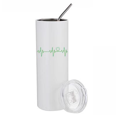 Irish Clover Heartbeat Funny St. Patrick's Day Stainless Steel Tumbler