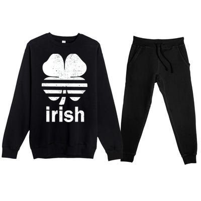 Irish Clover Soccer Logo St. Patricks Day Premium Crewneck Sweatsuit Set