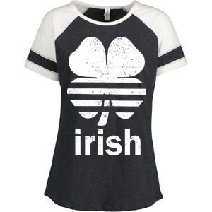 Irish Clover Soccer Logo St. Patricks Day Enza Ladies Jersey Colorblock Tee