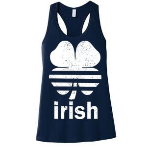 Irish Clover Soccer Logo St. Patricks Day Women's Racerback Tank