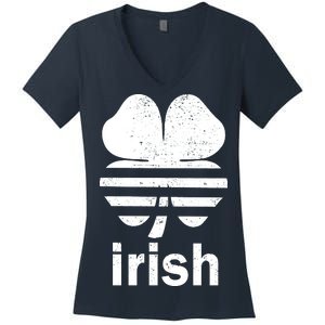 Irish Clover Soccer Logo St. Patricks Day Women's V-Neck T-Shirt