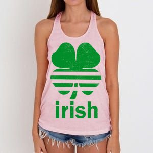 Irish Clover Soccer Logo St. Patricks Day Women's Knotted Racerback Tank