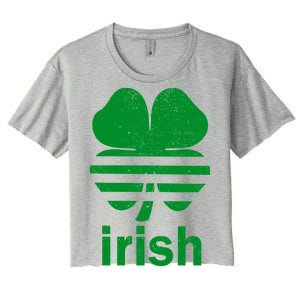 Irish Clover Soccer Logo St. Patricks Day Women's Crop Top Tee