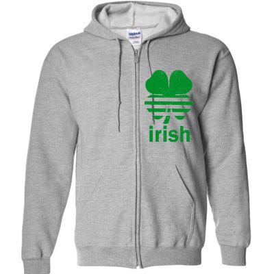 Irish Clover Soccer Logo St. Patricks Day Full Zip Hoodie