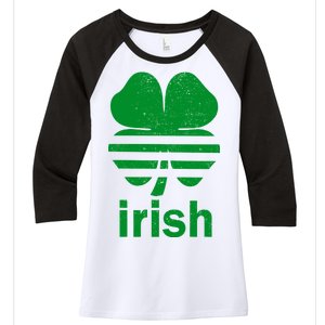 Irish Clover Soccer Logo St. Patricks Day Women's Tri-Blend 3/4-Sleeve Raglan Shirt