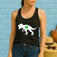 Irish Clover T-Rex Womens Tank Top