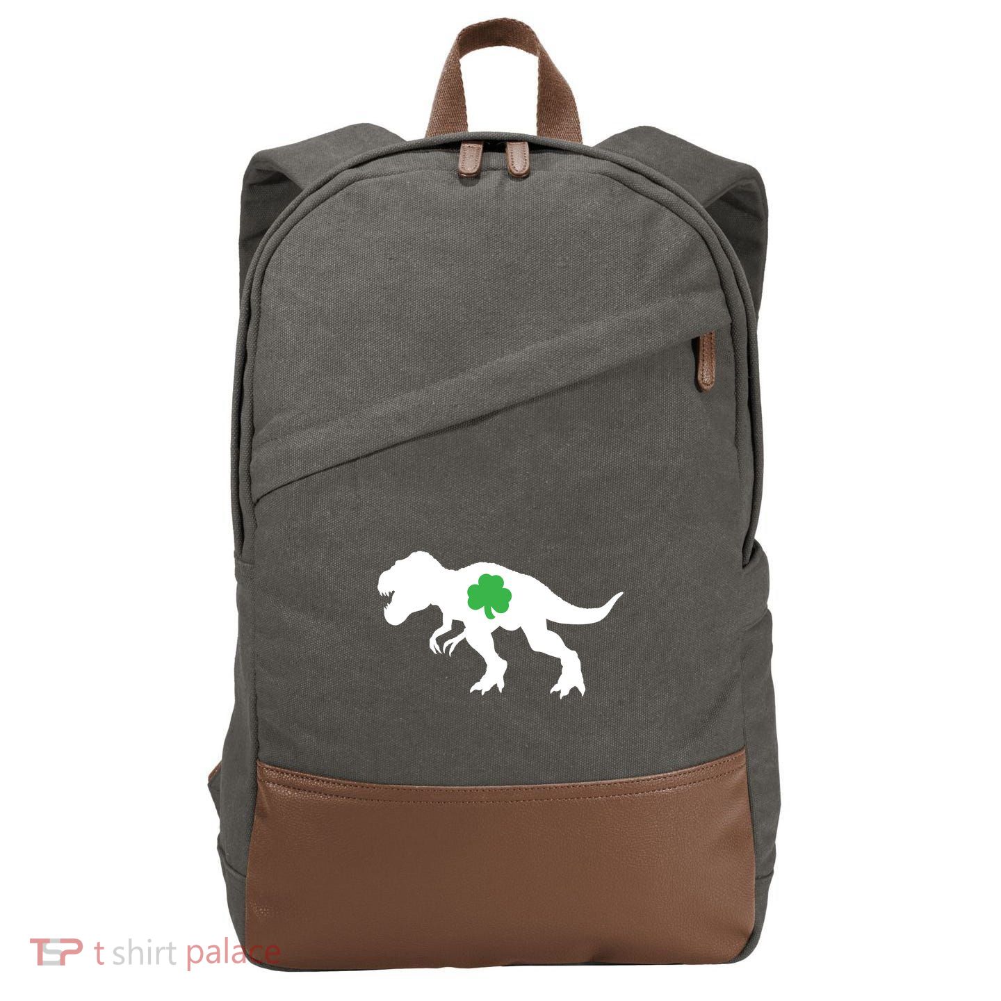 Irish Clover T-Rex Cotton Canvas Backpack