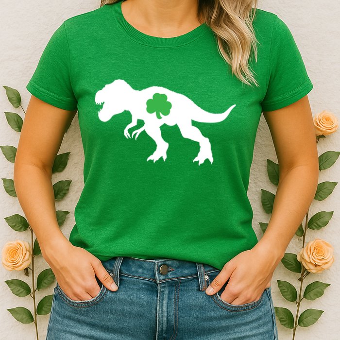 Irish Clover T-Rex Womens T-Shirt