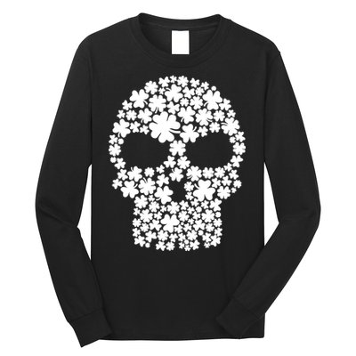 Irish Clovers St. Patrick's Day Skull Long Sleeve Shirt