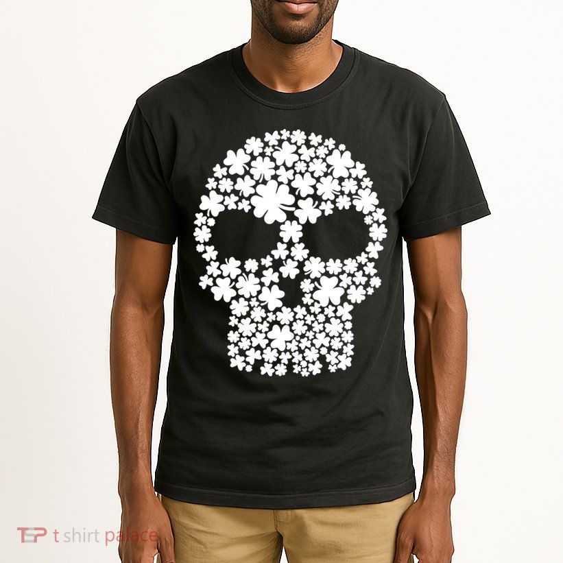 Irish Clovers St. Patrick's Day Skull Tall T-Shirt