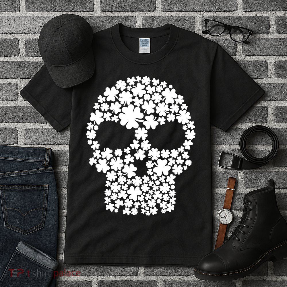 Irish Clovers St. Patrick's Day Skull Tall T-Shirt