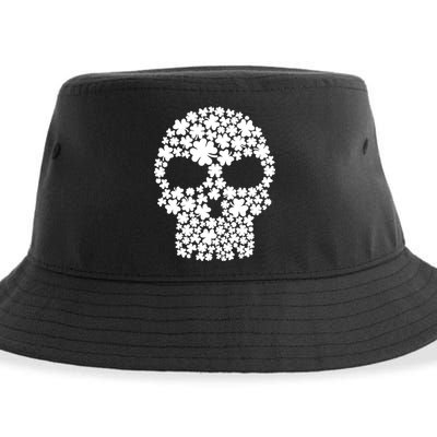 Irish Clovers St. Patrick's Day Skull Sustainable Bucket Hat