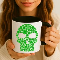 Irish Clovers St. Patrick's Day Skull Mug