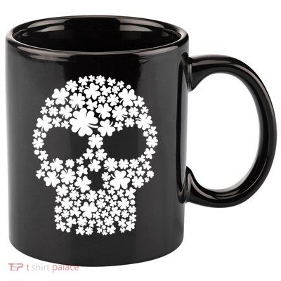 Irish Clovers St. Patrick's Day Skull 11oz C Handle Ceramic Mug