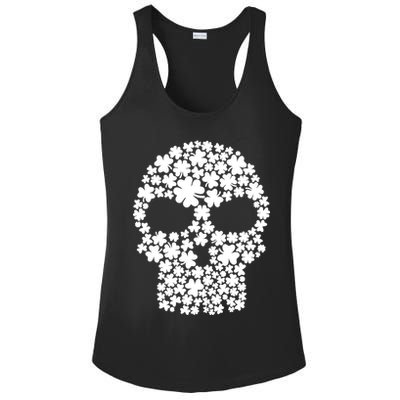 Irish Clovers St. Patrick's Day Skull Ladies PosiCharge Competitor Racerback Tank