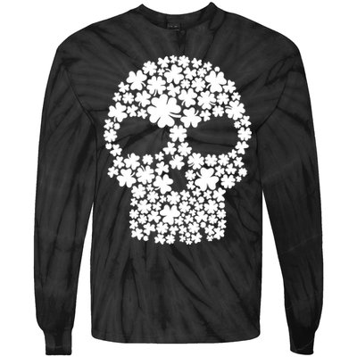Irish Clovers St. Patrick's Day Skull Tie-Dye Long Sleeve Shirt
